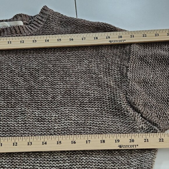 Banana Republic Linen Sweater Men M Brown Ombre LS Crewneck Sustainable Neutral - Picture 5 of 14